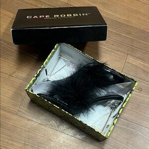Cape Robbin Black Feathered Heels